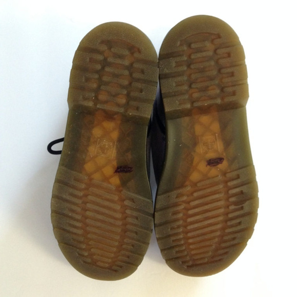 Doc Dr Martens grey blue velvet patent 8 eye boots - Picture 4 of 7